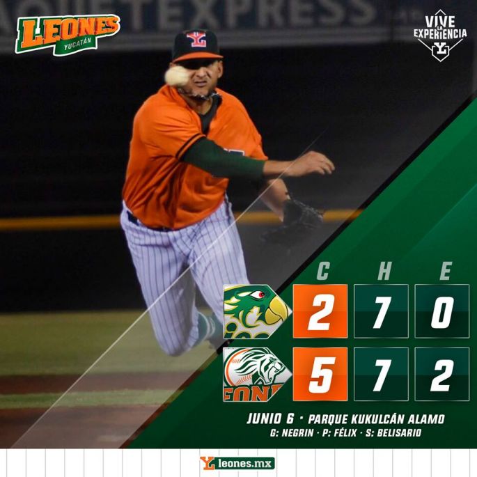 Una victoria más de los Leones, la 35, ahora derrotan a los Pericos de Puebla 5-2.
