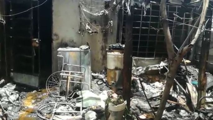 Fuego destruye vivienda de la Colonia Mayapán.