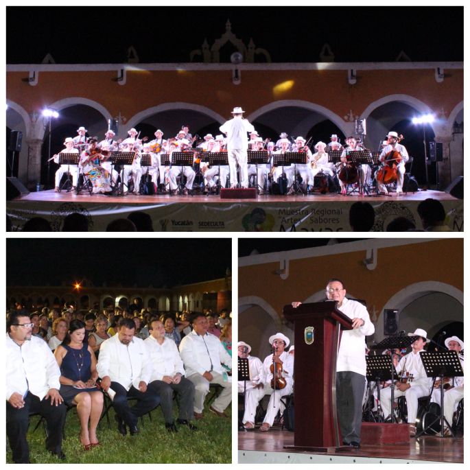Con un bellísimo concierto de la Orquesta Típica Yukalpetén en Izamal, se inauguró la Muestra Regional de Artes y Sabores Mayas.