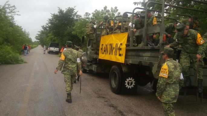 Ejercito y Policia Estatal trabajan en el sur del Estado en prevención de carreteras.