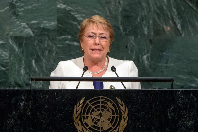 El cambio climático, protagonista del último discurso de Bachelet ante la ONU