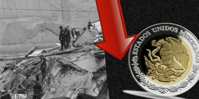 Peso mexicano cae tras fuerte sismo, bolsa suspende operaciones