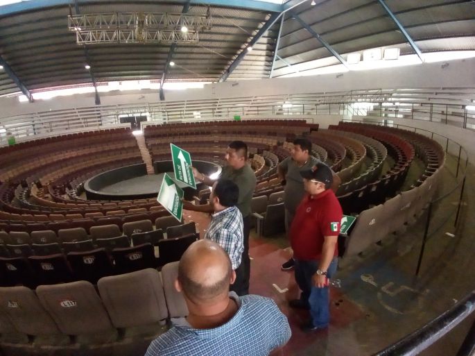 Verifica Procivy la seguridad del palenque en el recinto ferial de X´matkuil