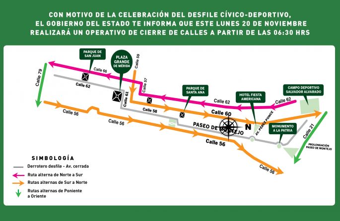Operativo vial, por desfile de aniversario de la Revolución