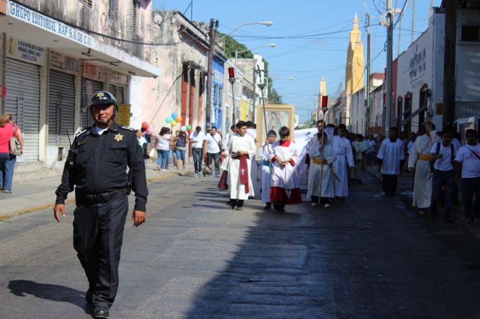 La Policía Municipal de Mérida brinda apoyo a peregrinaciones Guadalupanas