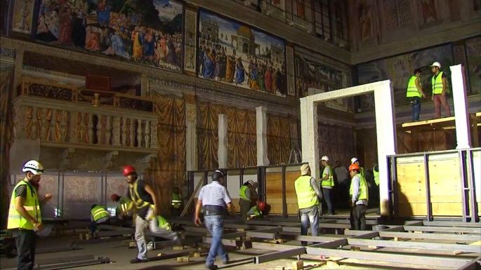 Inician desmantelamiento de la Capilla Sixtina