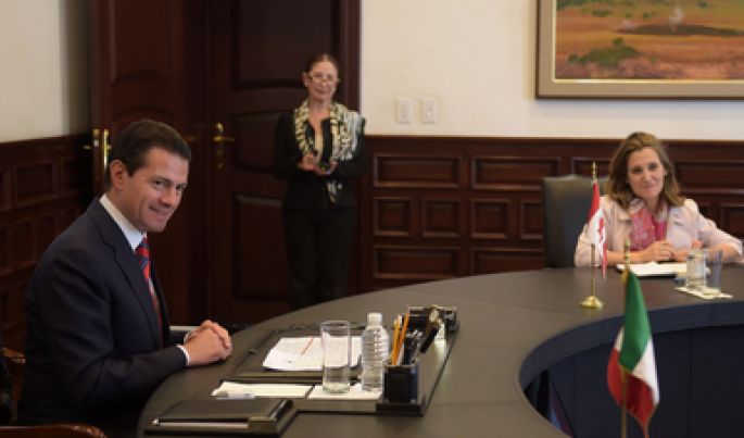 Enrique Peña Nieto se reunió con la Ministra de Asuntos Exteriores de Canadá, Chrystia Freeland
