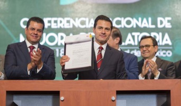 Promulga el Presidente Enrique Peña Nieto la Ley General de Mejora Regulatoria