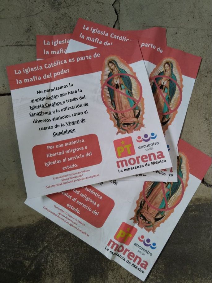 Atacan a la Iglesia Católica y a la Virgen de Guadalupe en guerra sucia contra AMLO