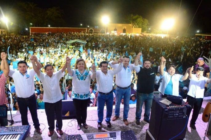 Gran cierre de campaña de Nueva Alianza en Halachó