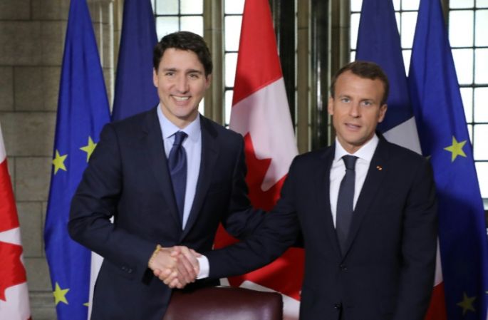 Macron y Trudeau afirman su apoyo a un "multilateralismo fuerte" previo al G7