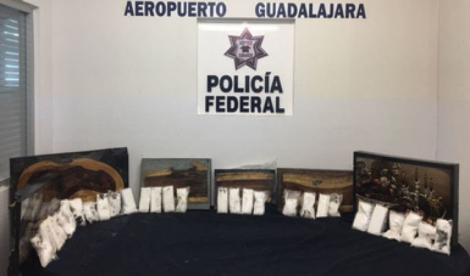 Decomisan en Jalisco más de seis kilos de crystal ocultos en cuadros que serían enviados a Holanda