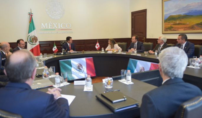 EPN recibió a la Ministra de Asuntos Exteriores de Canadá y a ministros para la diversificación del Comercio Internacional