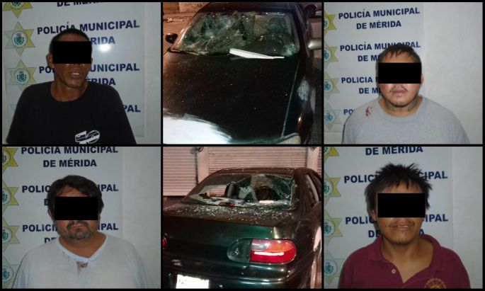 Cuarteto de borrachos termina en la cárcel por desbaratar un auto 