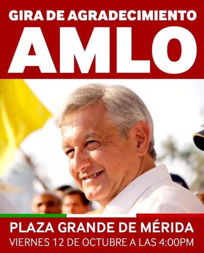 Andrés Manuel López Obrador regresa a Yucatán