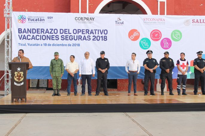 Dan el banderazo del operativo “Vacaciones Seguras 2018“ de Ticul