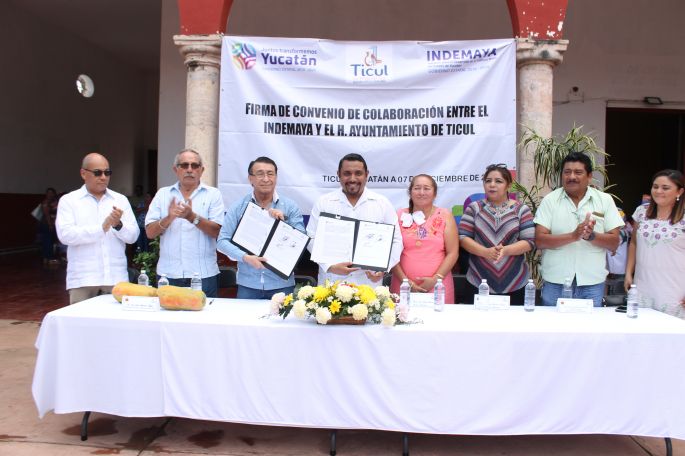 El Ayuntamiento de Ticul y el INDEMAYA firman convenio de colaboración en beneficio del pueblo maya del municipio