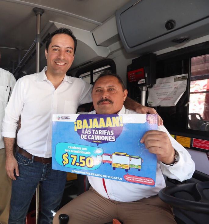 Mañana bajan las tarifas del transporte público en Mérida