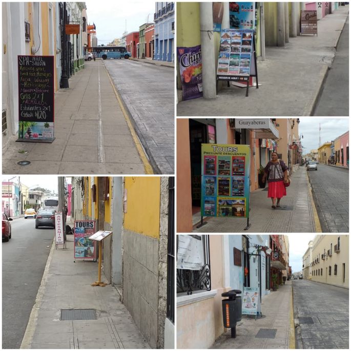 Decenas de anuncios de comercios invaden escarpas del Centro Histórico