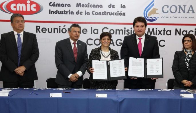 Firman CONAGUA y CMIC convenio para prevenir y atender desastres causados por fenómenos hidrometeorológicos
