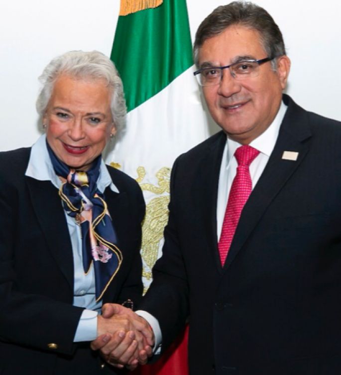 Dialoga líder del SNTE con la secretaria de Gobernación Olga Sánchez Cordero