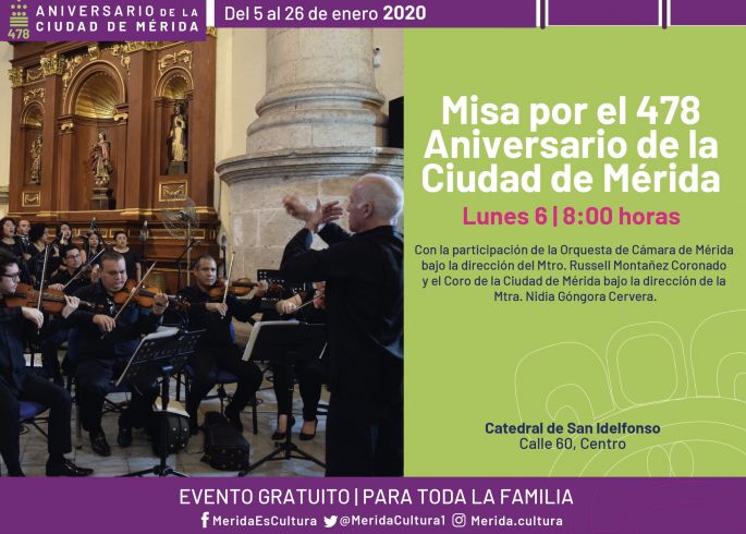 Misa y concierto en la Catedral por el 478 aniversario de la fundación de Mérida