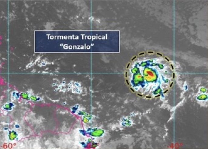 Se forma la tormenta tropical Gonzalo en el Océano Atlántico