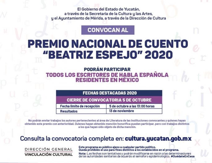 Invitan a participar en el Premio Nacional de Cuento “Beatriz Espejo”