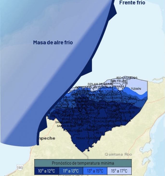 Alertan sobre días fríos al inicio de febrero en Yucatán 