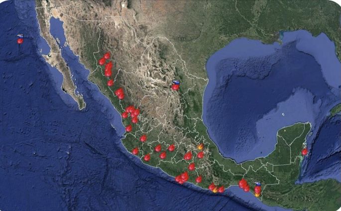 Situación actual de incendios forestales en México 