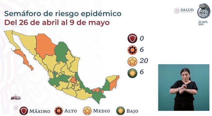 El semáforo epidemiológico nacional coincide con el estatal: Yucatán está en amarillo