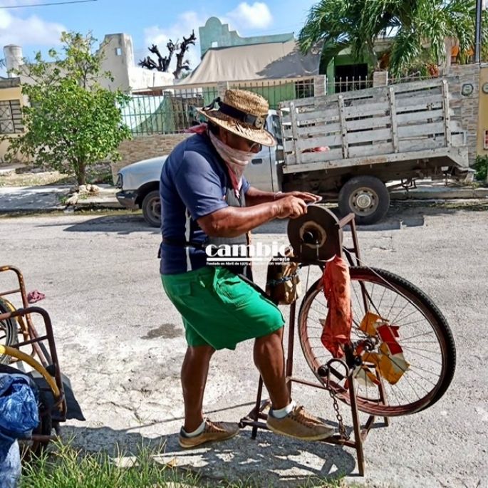 El afilador, oficio que se extingue en Yucatán