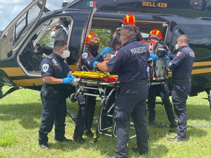 Helicóptero de SSP traslada a joven de 19 años con eclampsia