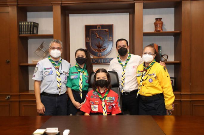 La joven scout Andrea Paola López Bautista asume el cargo de Gobernadora por un día