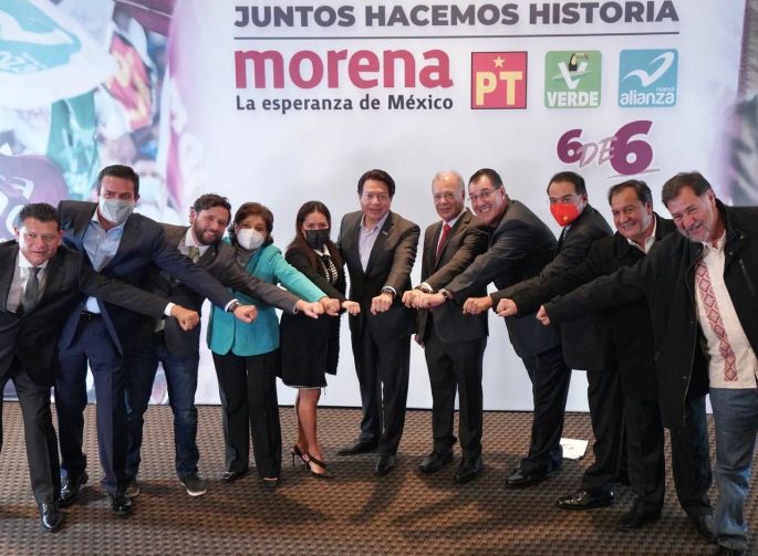 MORENA, PT, NUEVA ALIANZA Y VERDE juntos en el proceso electoral 2022
