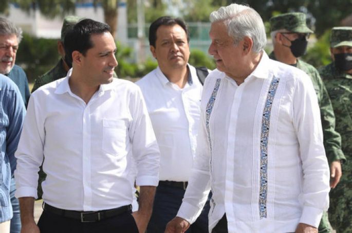 El Gobernador Mauricio Vila y AMLO se reúnen para dar seguimiento al proyecto del Tren Maya en Yucatán