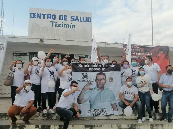 Miguel Camelo recibe gran apoyo de los trabajadores de la Sección 67 del SNTSS
