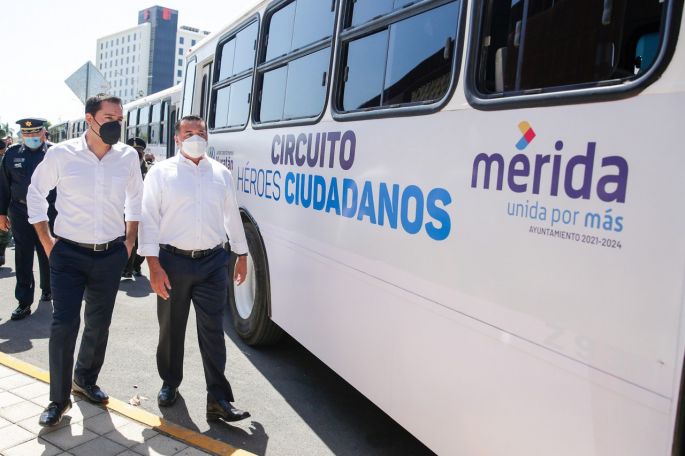 Banderazo del circuito “Héroes Ciudadanos”; transporte gratuito para personal de salud, protección civil, policías y bomberos 