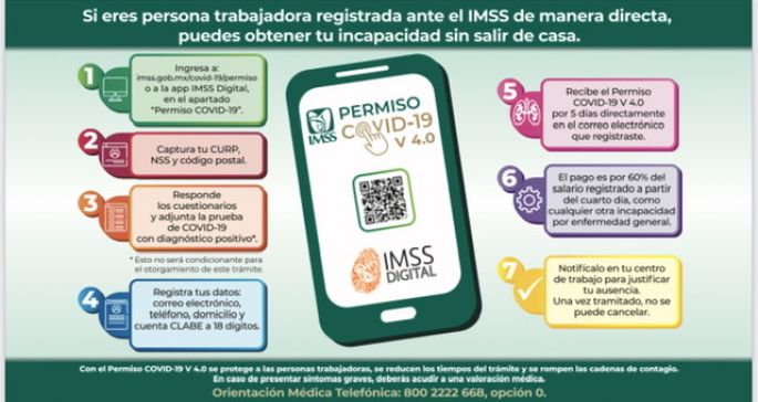 Lanza IMSS permiso COVID 4.0 para otorgar incapacidades temporales a trabajadores contagiados