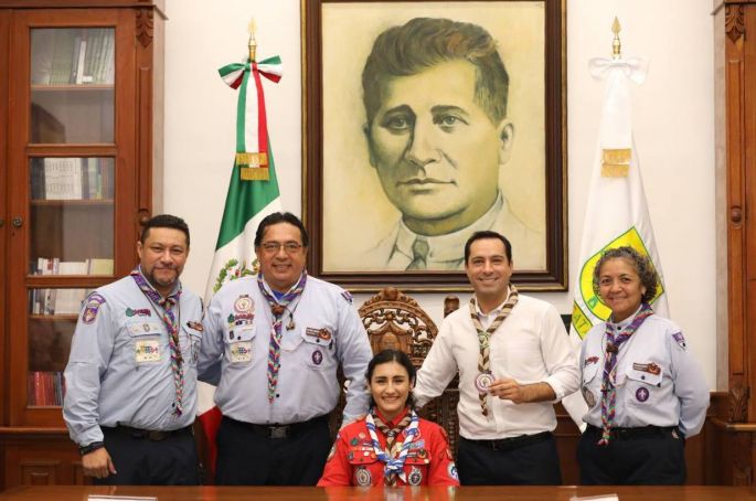 Por un día, la joven scout Adriana Marilú Gamboa Méndez se desempeñará como Gobernadora de Yucatán