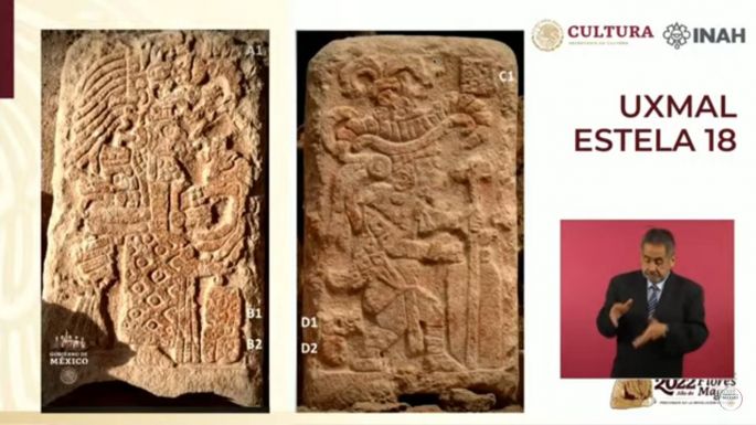 Anuncian hallazgo de Estela maya en la zona arqueológica de Uxmal 