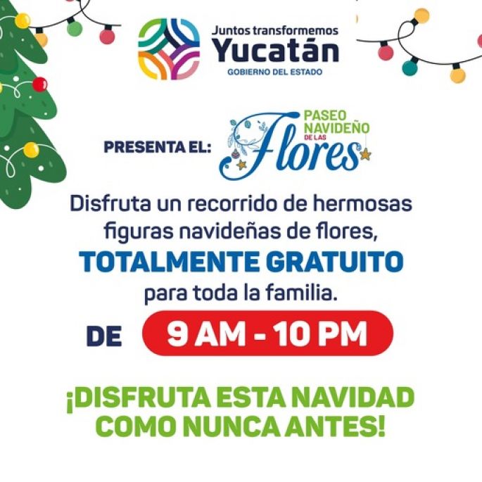 “Paseo Navideño de las Flores” ofrecerá a los yucatecos una muestra de obras artísticas hechas con flores y plantas
