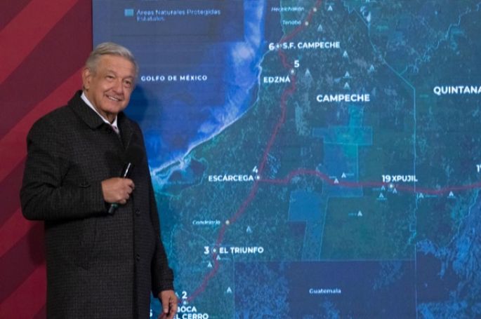 Tren maya comenzará pruebas en julio de 2023: AMLO; anuncia compra de terrenos arqueológicos en Uxmal