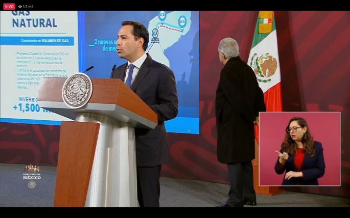 Asiste Mauricio Vila a la mañanera; expone avances del Tren Maya y proyectos estratégicos de infraestructura turística y energética 