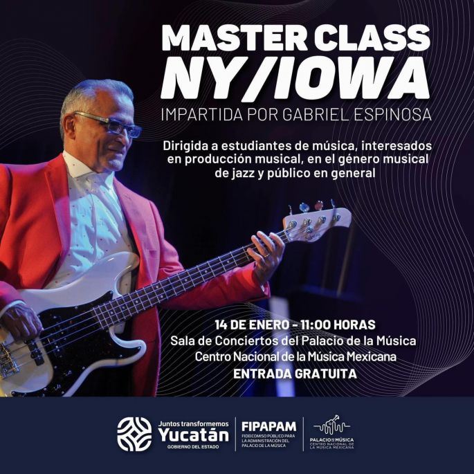 Gabriel Espinosa Ávila ofrecerá Clase Magistral en el Palacio de la Música