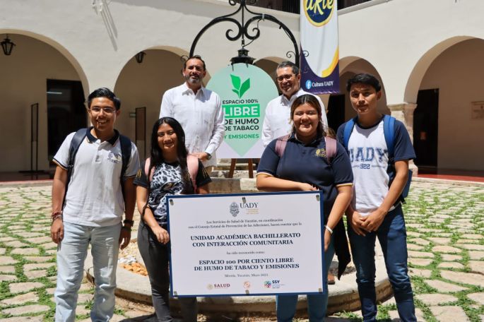 Reconocen a la UADY como “Espacio 100% Libre de Humo de Tabaco”