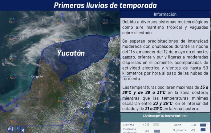 Por fin, pronostican primeras lluvias de la temporada el 11 y 12 de mayo, incrementándose de forma generalizada a partir del 15 de mayo