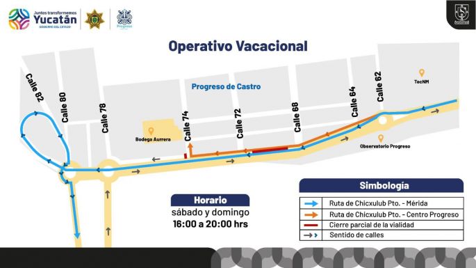 Cambios viales en la carretera Chicxulub Puerto - Progreso desde este sábado