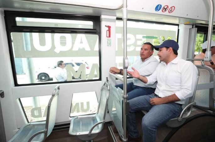 Recorre el Gobernador Mauricio Vila Dosal el primer tramo del Ie-Tram