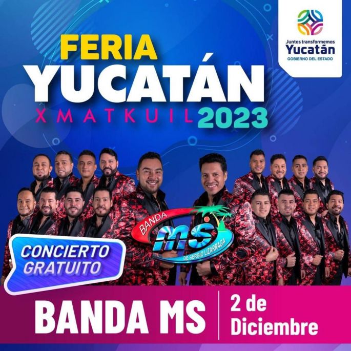 Boletos para concierto gratuito de la Banda MS en la Feria Xmatkuil se distribuirán el sábado 25 de noviembre